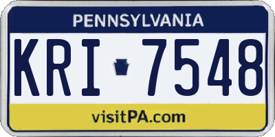 PA license plate KRI7548