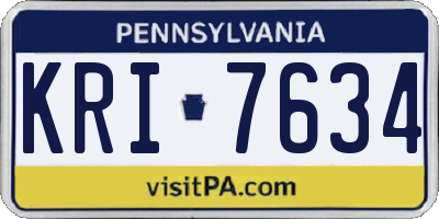 PA license plate KRI7634