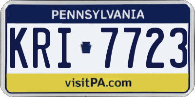 PA license plate KRI7723