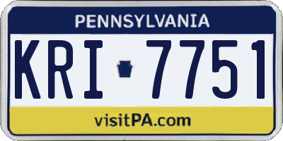 PA license plate KRI7751