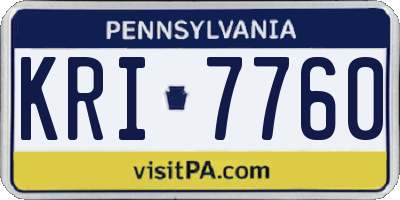 PA license plate KRI7760