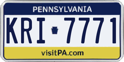 PA license plate KRI7771