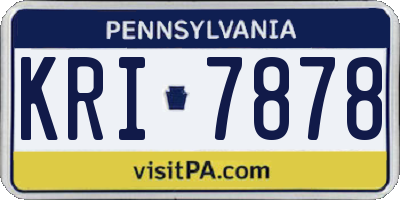 PA license plate KRI7878