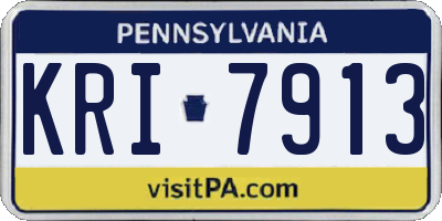 PA license plate KRI7913