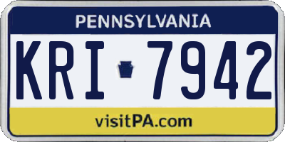 PA license plate KRI7942