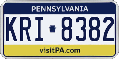 PA license plate KRI8382