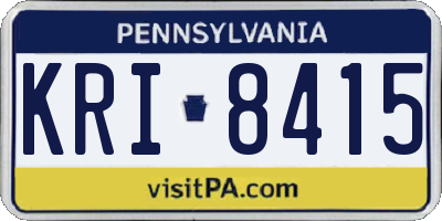 PA license plate KRI8415