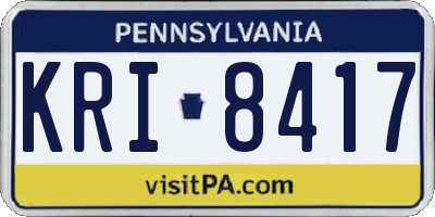 PA license plate KRI8417