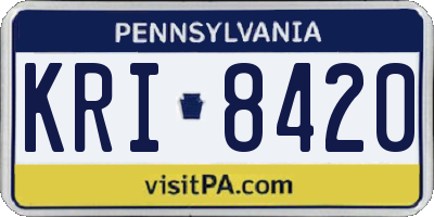 PA license plate KRI8420