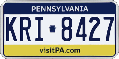 PA license plate KRI8427