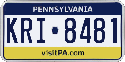 PA license plate KRI8481