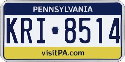 PA license plate KRI8514