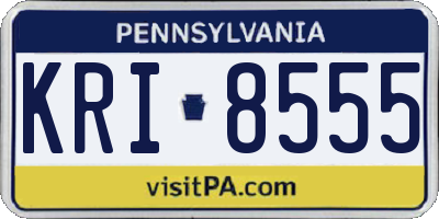 PA license plate KRI8555