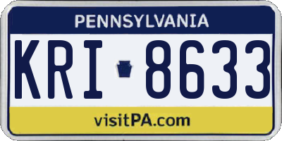 PA license plate KRI8633