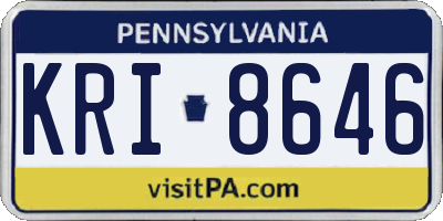 PA license plate KRI8646