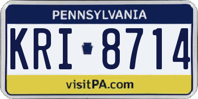 PA license plate KRI8714