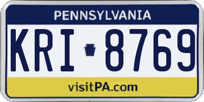 PA license plate KRI8769