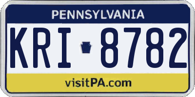 PA license plate KRI8782