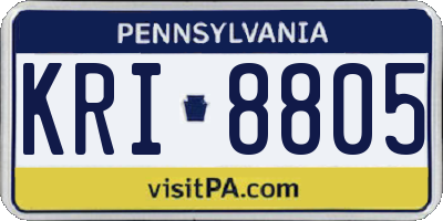 PA license plate KRI8805