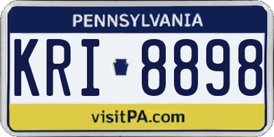 PA license plate KRI8898