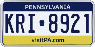 PA license plate KRI8921