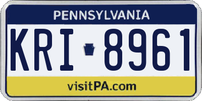 PA license plate KRI8961