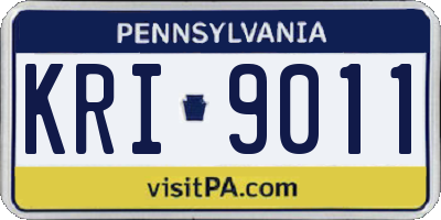 PA license plate KRI9011