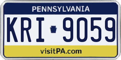 PA license plate KRI9059