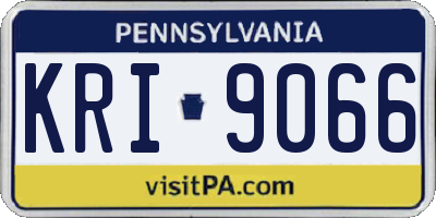 PA license plate KRI9066