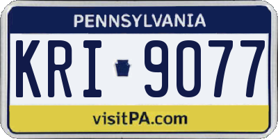 PA license plate KRI9077