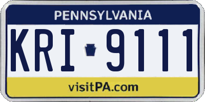 PA license plate KRI9111
