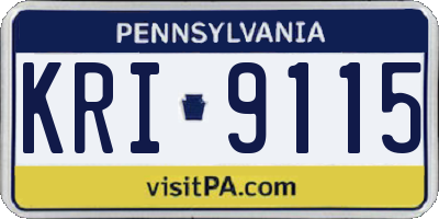 PA license plate KRI9115