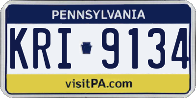 PA license plate KRI9134