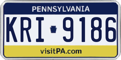 PA license plate KRI9186