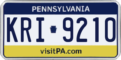 PA license plate KRI9210
