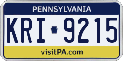 PA license plate KRI9215