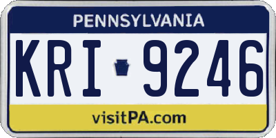 PA license plate KRI9246