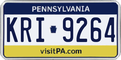 PA license plate KRI9264