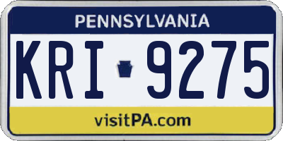 PA license plate KRI9275