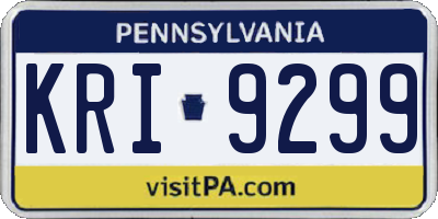 PA license plate KRI9299
