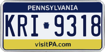 PA license plate KRI9318