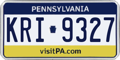 PA license plate KRI9327