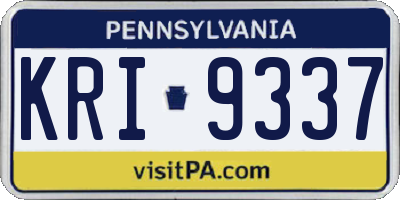 PA license plate KRI9337