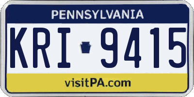 PA license plate KRI9415