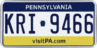 PA license plate KRI9466