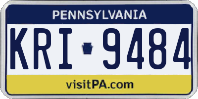 PA license plate KRI9484