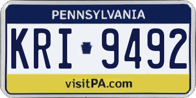 PA license plate KRI9492