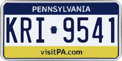 PA license plate KRI9541