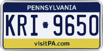 PA license plate KRI9650