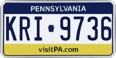 PA license plate KRI9736